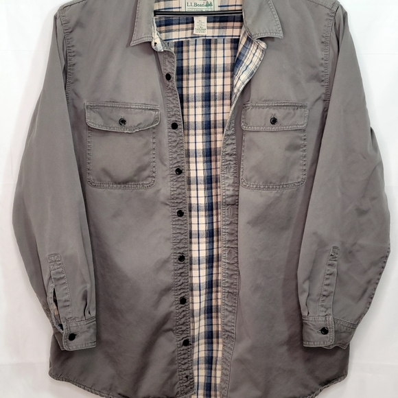 LL Bean Flannel Lined Shirt Large - Picture 11 of 13